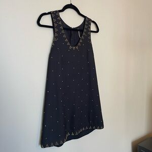 Free People Black Tunic Dress with Gold Embellishments